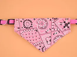 Pet Saliva Towel Retractable Triangle Scarf Collar Printed Triangle Saliva Towel Pet Supplies Pink - Shop at LoveMi