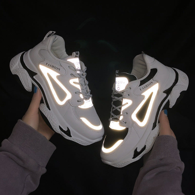 Non-Slip Round Toe Korean Fluorescent Sneakers