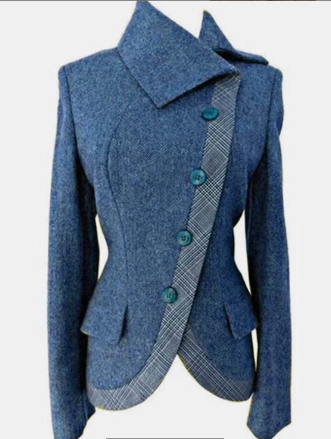 Double Sided Woolen Digital Printing Single Breasted Side Button Jacket