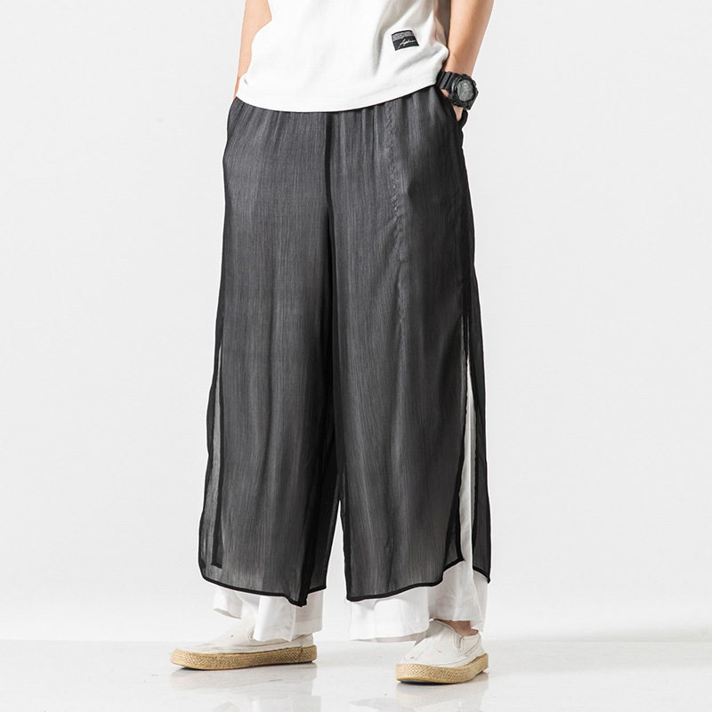 Loose and Comfortable Han Element Wide-leg Pants For Men
