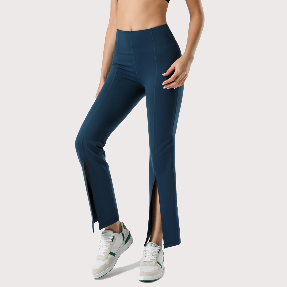 Women'S High Waist Yoga Flared Trousers Hip-Lifting Yoga Trousers Dance Fitness Sports Split Trousers