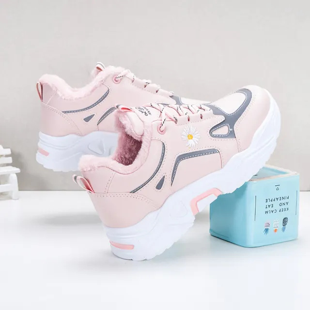 Inner Increase 10Cm All Match Casual Shoes Slope Heel Platform Super High Heel Platform Sneakers Pink - Shop at LoveMi