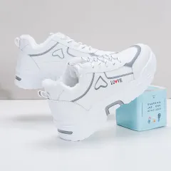 Inner Increase 10Cm All-Match Casual Shoes Slope Heel Platform Super High Heel Platform Sneakers - Grey - View 1
