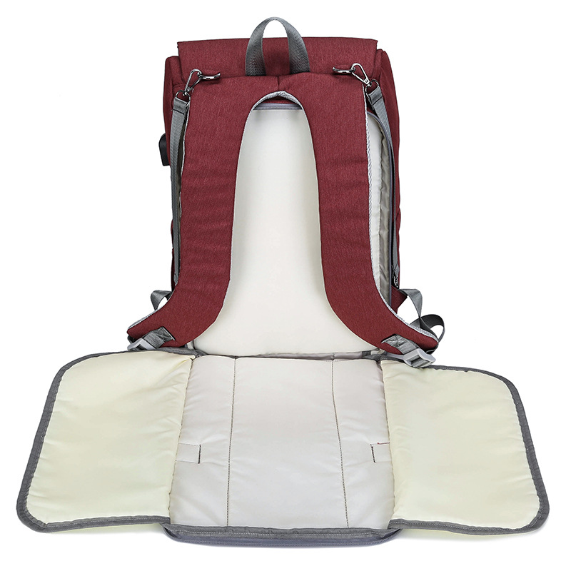 Usb Dry And Wet Separation Waterproof Backpack Multifunctional Large Capacity Crib Folding Anti-Theft Mother And Baby Bag — foto 4
