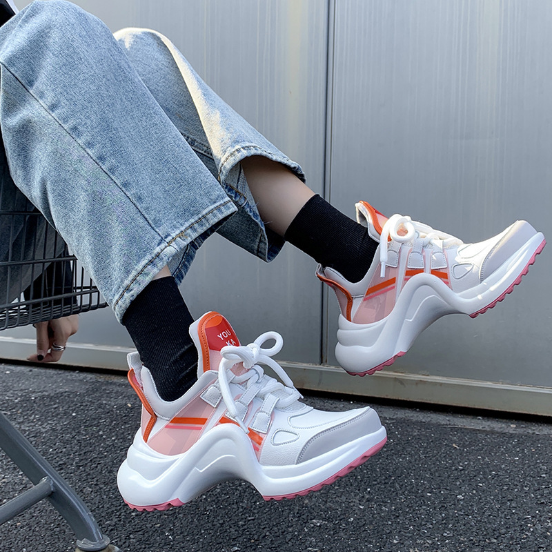 All-match Peach Sneakers For Students Spring And Summer Original Daddy Shoes