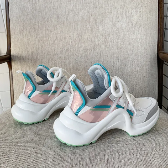 All match Peach Sneakers For Students Spring And Summer Original Daddy Shoes Blue - Shop at LoveMi