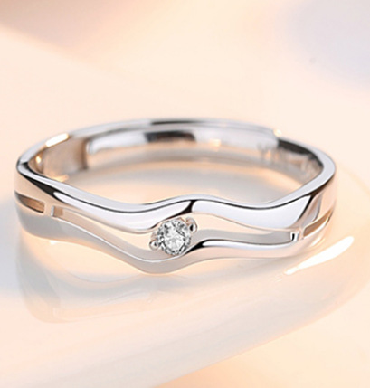 Flowing Love Couple Ring S925 Silver Pair Ring For Men And Women