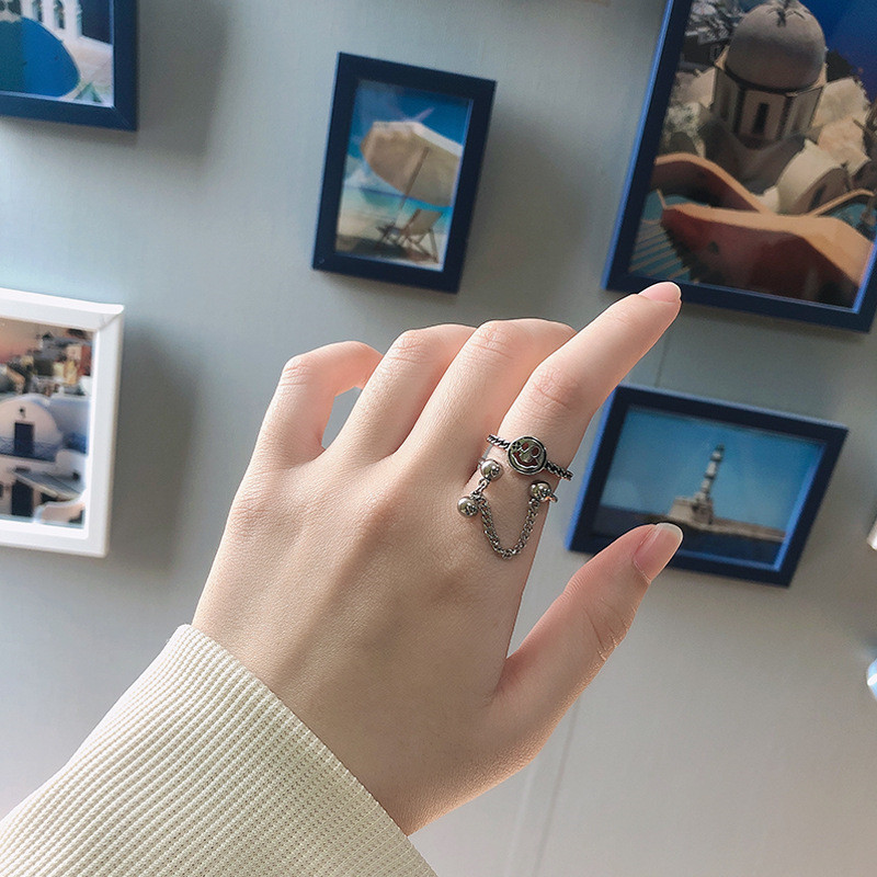 Vintage Thai Silver Ring Simple Chain Ring