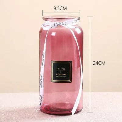 Mini Straight Transparent Glass Vase Ornaments Flower Arrangement Hydroponic Vase Purple - Shop at LoveMi