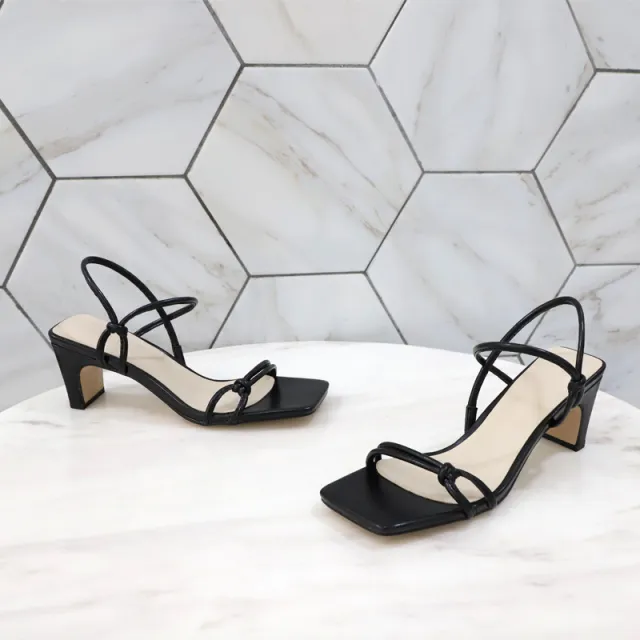 Summer New Style Two Wear Fashion Simple Personality Trend With A Small Square Head Thick High Heeled Fashion Women's Sandals And Slippers Black - Shop at LoveMi