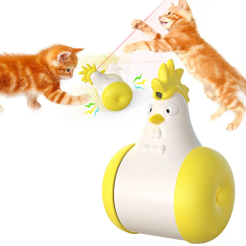 Funny Cat Toy New Product Electric Sounding Tumbler Hair Laser Chicken Funny Cat Toy - Yellow