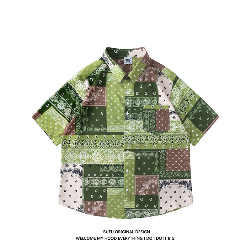 Cashew Flower Shirt Men's Short Sleeve Trend Loose