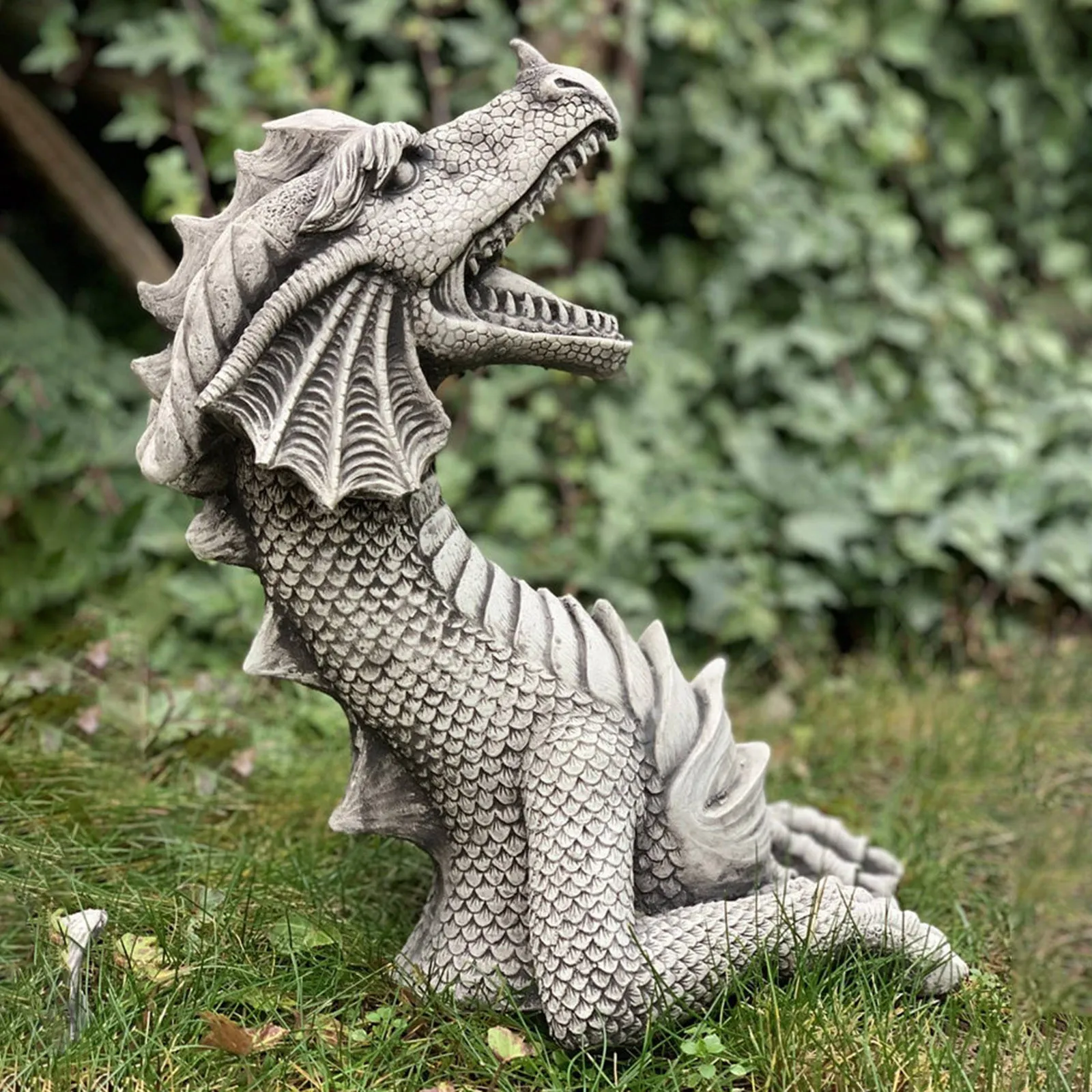 Large Dragon Gothic Garden Decor Statue Castle Moat Lawn Statue Garden Sculptures & Statues Funny Yard Garden Outdoor Figurine – image 3
