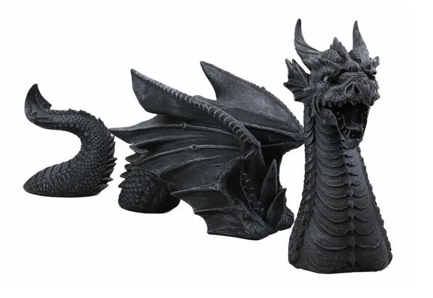 Large Dragon Gothic Garden Decor Statue Castle Moat Lawn Statue Garden Sculptures & Statues Funny Yard Garden Outdoor Figurine – image 6