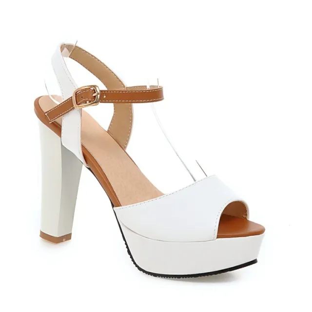 High Heels Waterproof Platform Fish Mouth Shoes White - Shop at LoveMi