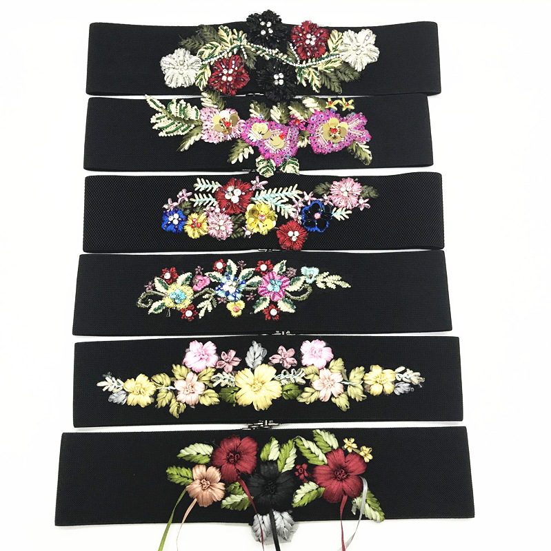 Title 2, Embroidered Ladies Waist Flower-Shaped Decorati...