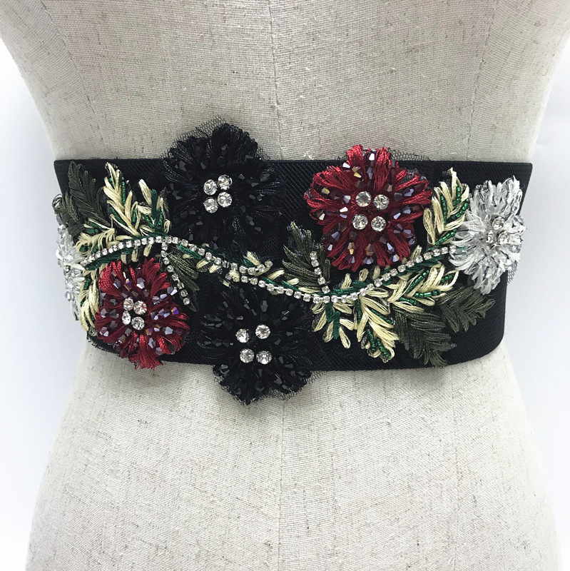 Title 5, Embroidered Ladies Waist Flower-Shaped Decorati...