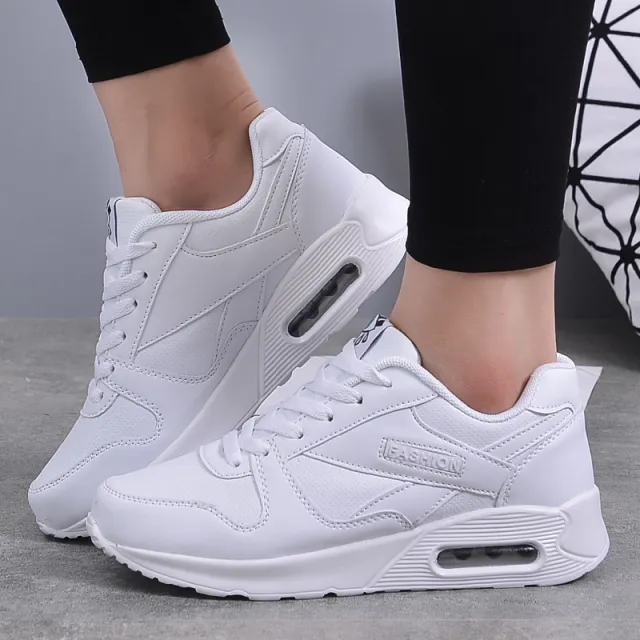 Breathable Leather Couple Sneakers White - Shop at LoveMi