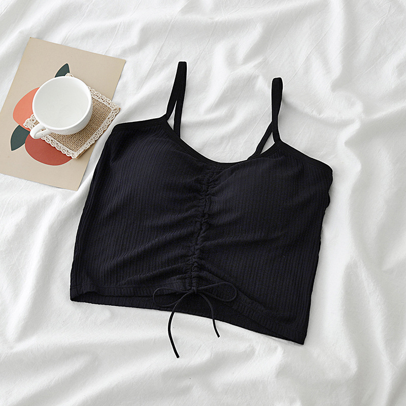 Slim Slimming Drawstring Short Bottoming Shirt