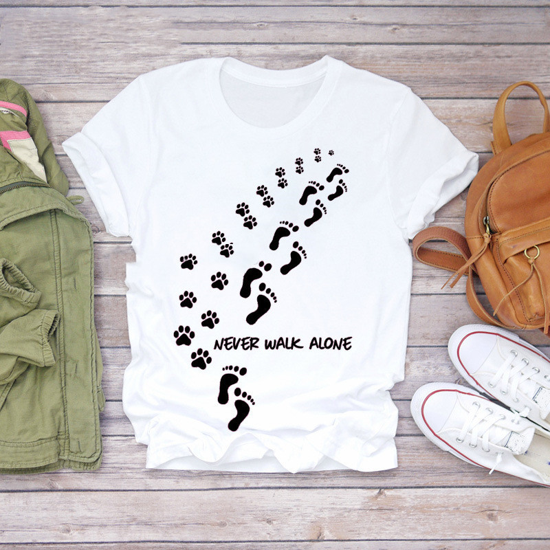 Never Walk Alone Tee Shirt Dog Lover Tee Shirt, Cute Shirt
