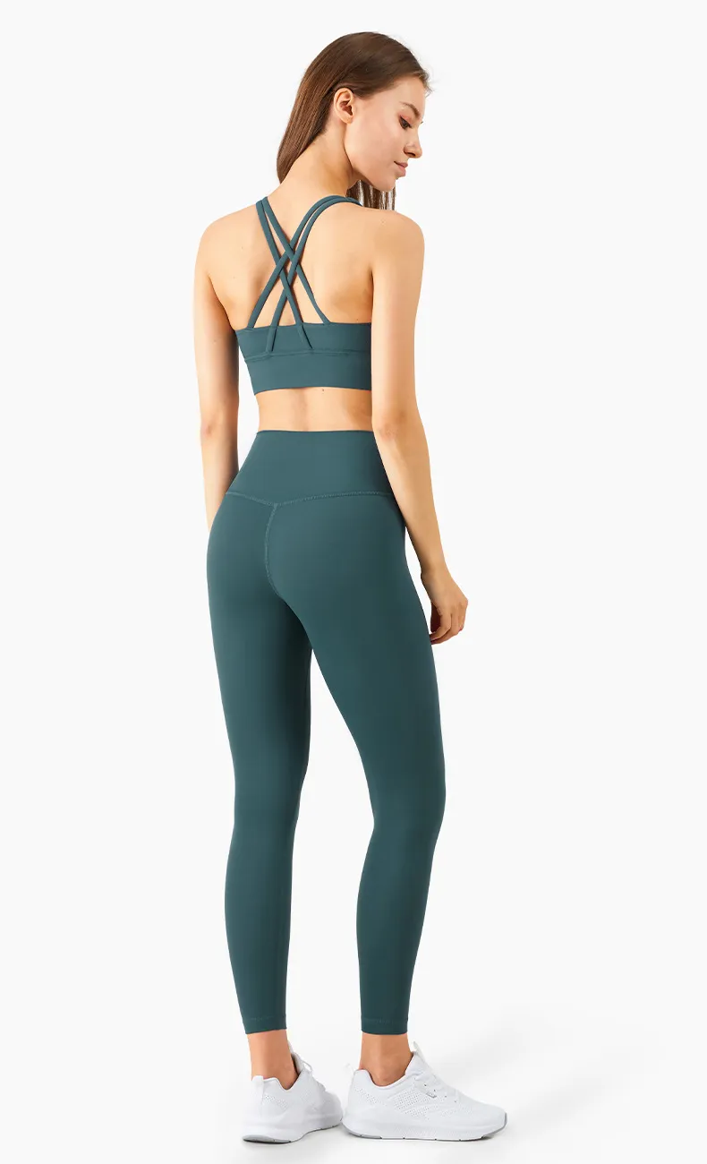 High Waist Sports Slim Fitness Yoga Pants - Deep Jade Suit