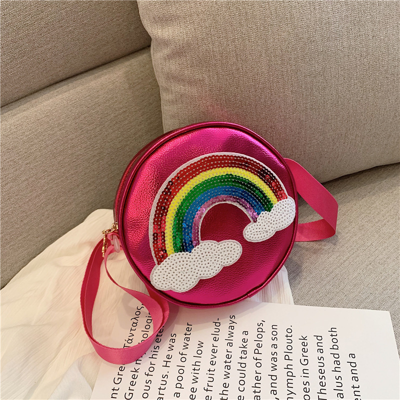Cute Kids Girls Cartoon Rainbow Print Purses 