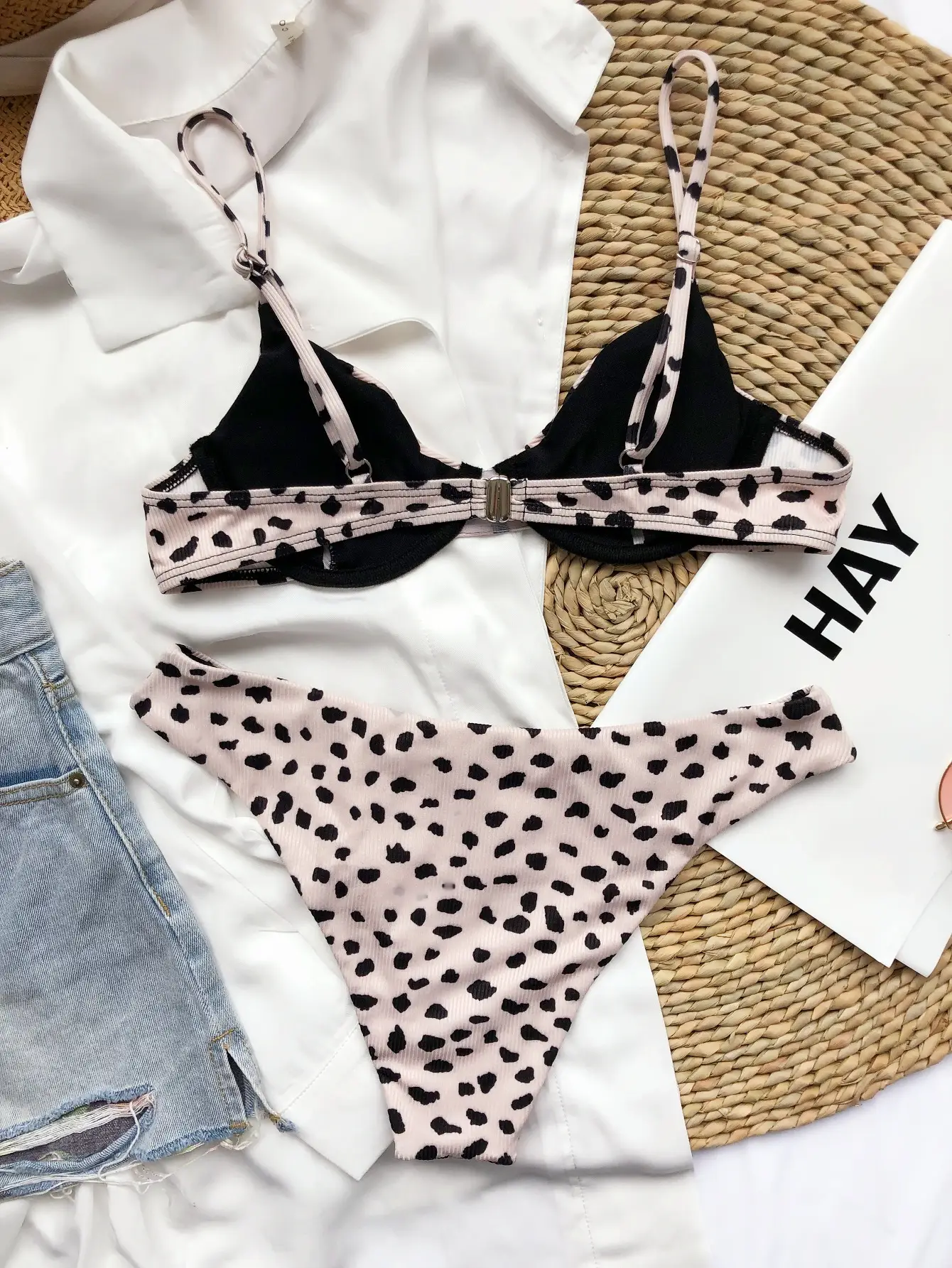 Luanguo New Small Pit Striped Leopard Dot Bikini