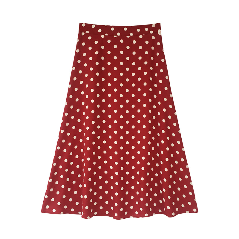 Title 1, New Retro Style Polka Dot Chiffon Skirt. A vers...