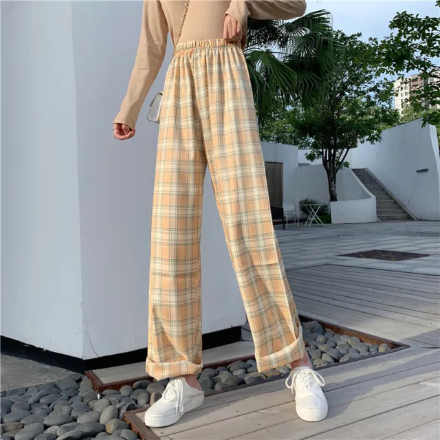 New Net Red Pants ins Super Fire Thin Straight Pants Loose Casual Pants Yellow - Shop at LoveMi