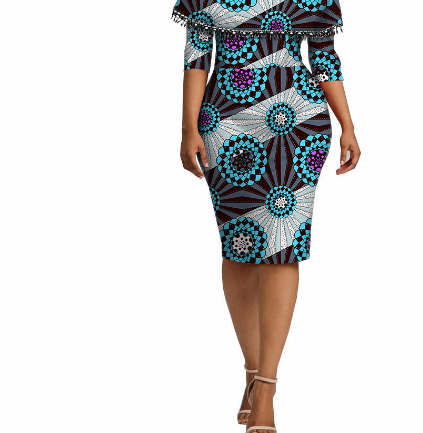 African Ethnic Characteristic Batik Printed Cotton Dress Dress Skirt