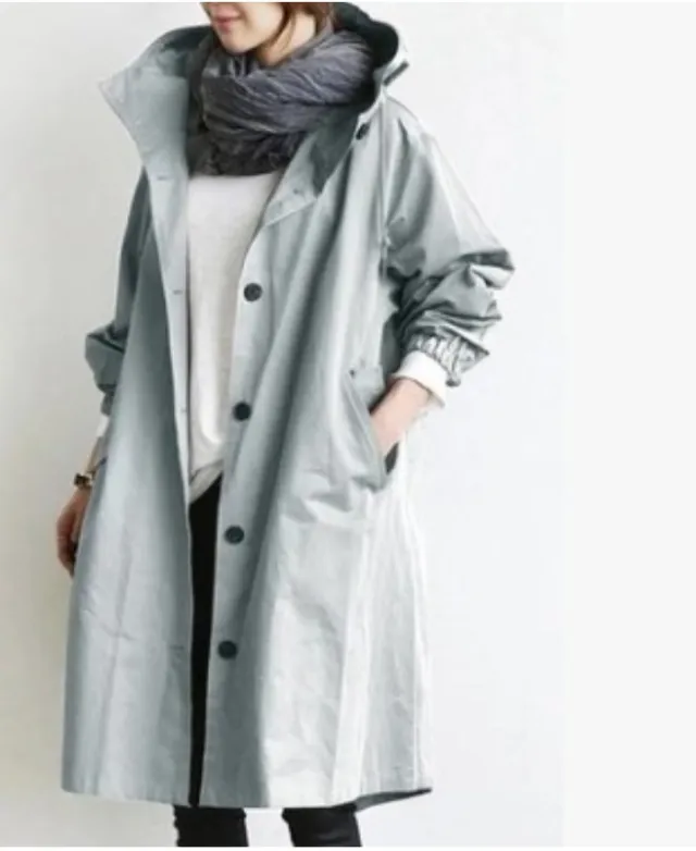Oversized Women's Korean Style Slim Windbreaker Blue - Shop at LoveMi