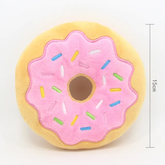 New Donut Pet Plush Toy 15Cm Bagel Christmas Series Dog Sounding Toy Pink - Shop at LoveMi
