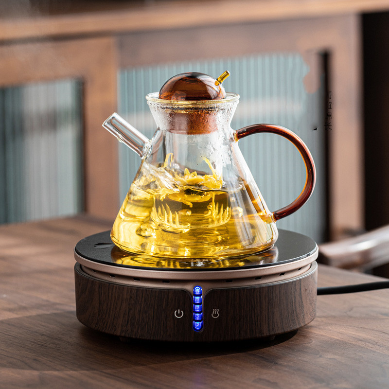 Heat Resistant Glass Tea Set Household Living Room Transparent Teapot Teacup Filter Net Teapot Creative Simple Flower Tea Pot