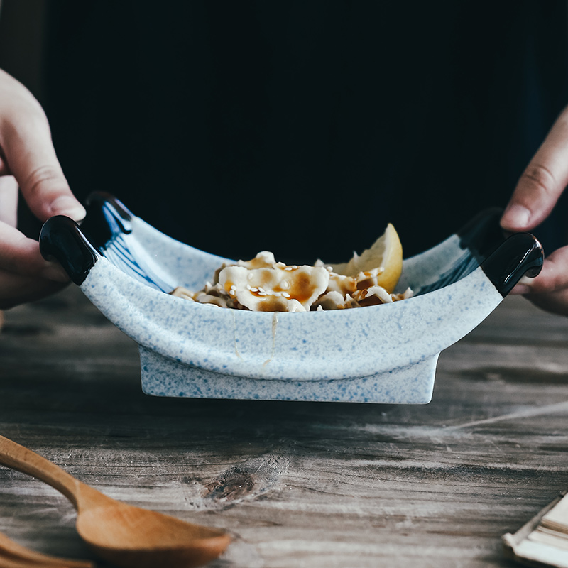Ceramic sashimi dish, boat dish, special-shaped dish