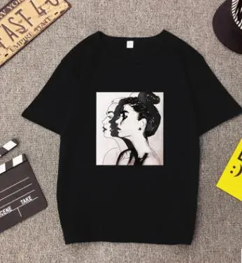 New Fashion T Shirt Women'S Spring And Summer Girls Printing Short Sleeved O Neck Cotton Spandex Women'S Tops Soft Women'S T Shirts Black - Shop at LoveMi