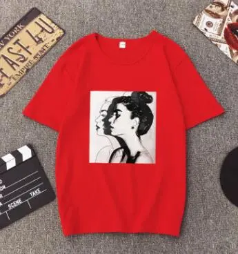 New Fashion T Shirt Women'S Spring And Summer Girls Printing Short Sleeved O Neck Cotton Spandex Women'S Tops Soft Women'S T Shirts Red - Shop at LoveMi