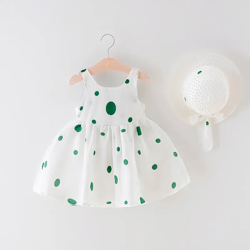 Girls Sleeveless Dress Children Bow