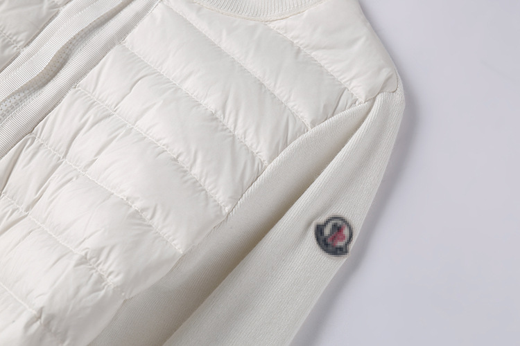 Round Neck Stitching Knitted Lightweight Down Jacket Women'S Thin Slim Slimming Jacket