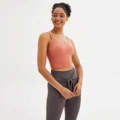 Can Wear Underwear Sports Tops Women'S Yoga Clothes - Warm Red Brown - View 1