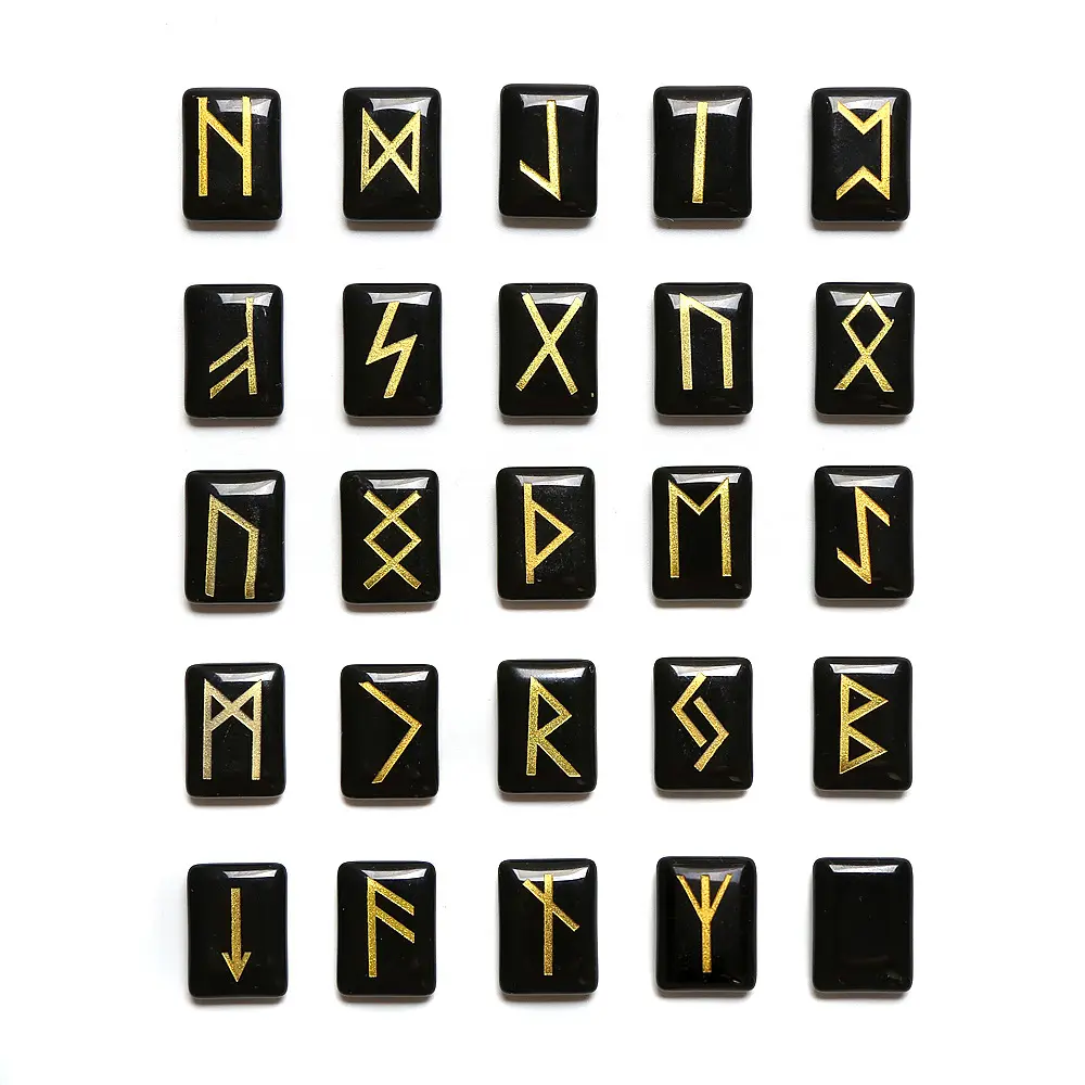 Rune Agate Crystal Tiger Eye Powder Black