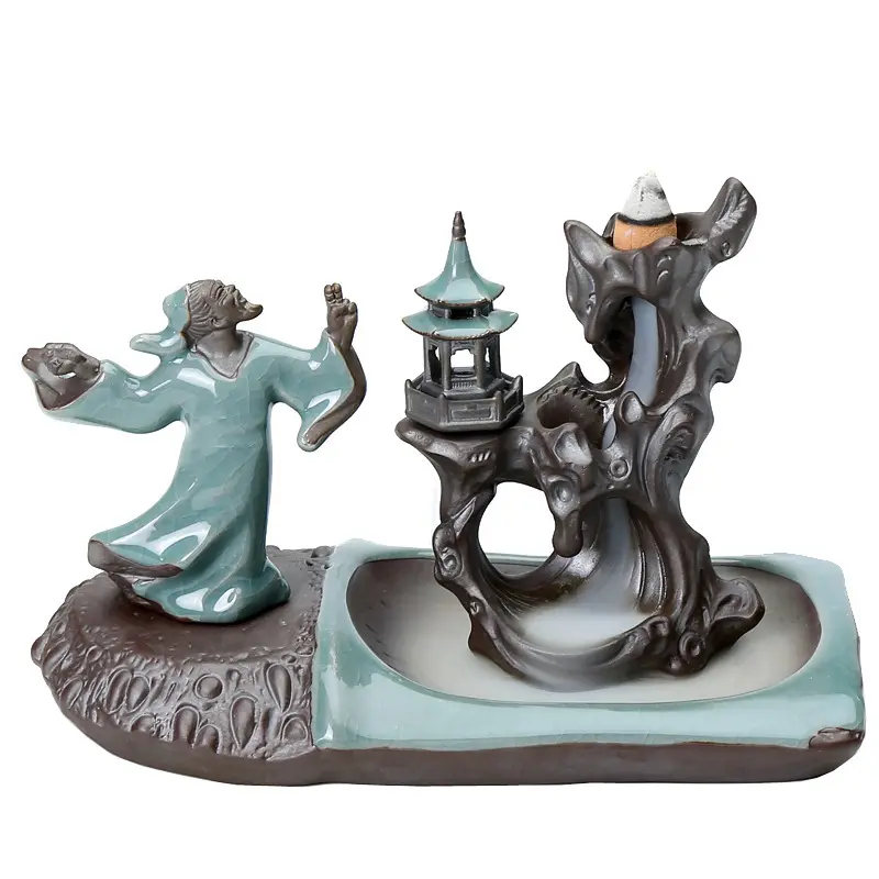 Ge Kiln Backflow Incense Burner Zen Ceramic