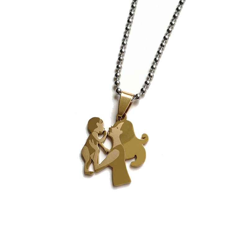 European And American Creative Titanium Steel Pendant  Stainless Steel Necklace  Key Chain  Cross-Border Accessories Sweater Chain  Clavicle Chain