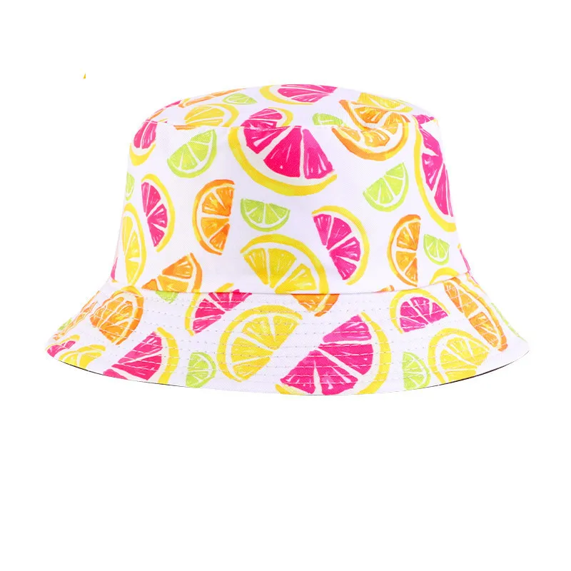 Summer Travel Hat, Idyllic Sun Hat - Orange White