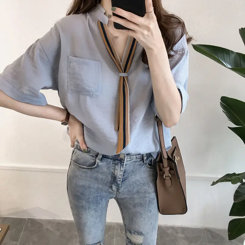 Top Plus Size Women's Short-Sleeved Chiffon t-Shirt