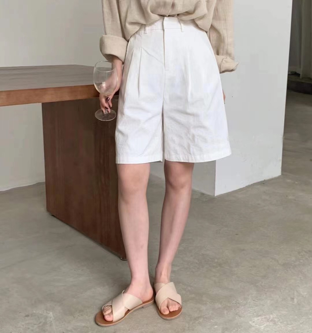 Title 5, Linen Shorts Streetwear Toppies White Wide-Leg ...