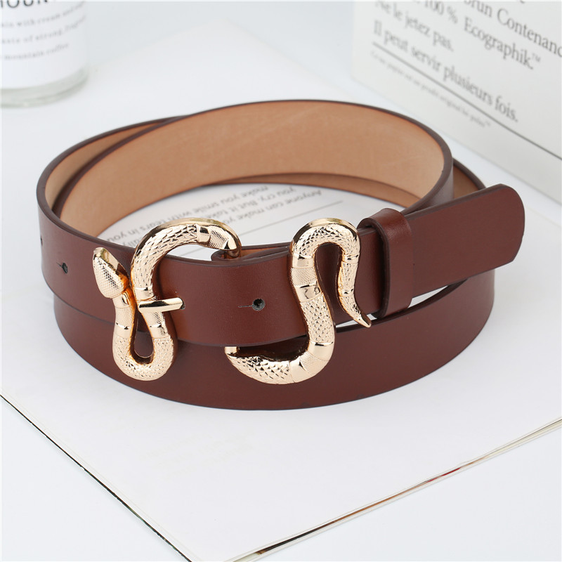 Title 5, Fashion Snake Buckle Pu Belt All-Match Simple J...