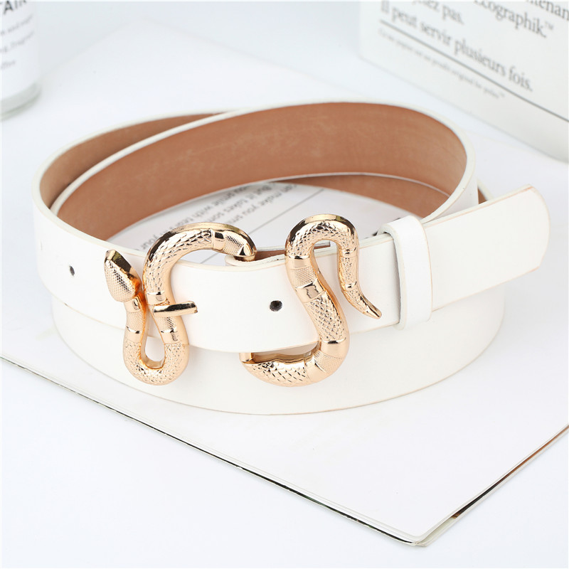 Title 1, Fashion Snake Buckle Pu Belt All-Match Simple J...