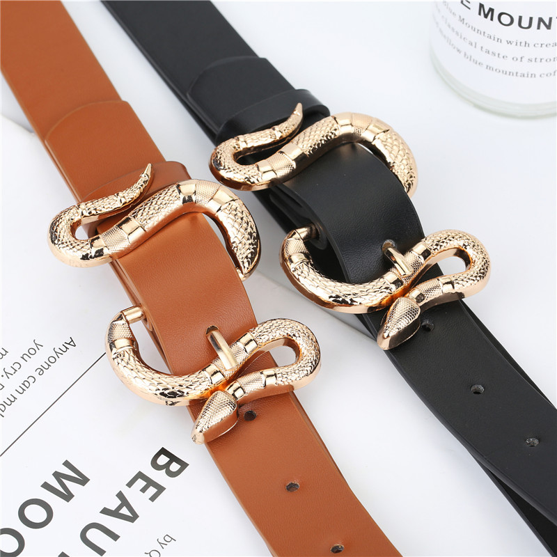 Title 3, Fashion Snake Buckle Pu Belt All-Match Simple J...