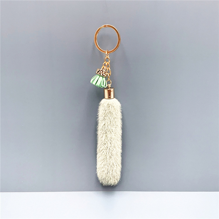 Faux Mink Fur Key Chain Bag Charms Pendant Tassel Fluffy Car Key Ring Accessories Green - Shop at LoveMi