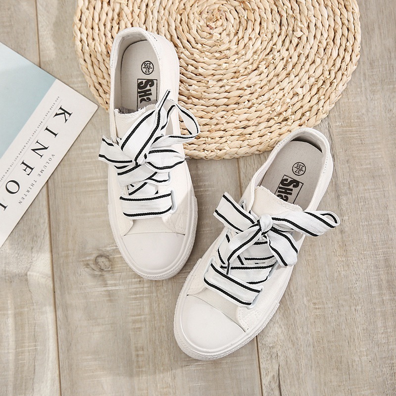  Spring All-Match White Shoes Women's Shoes Korean Version Of Harajuku Single Shoes Shoes Board Shoes Students Ins Canvas Shoes Women